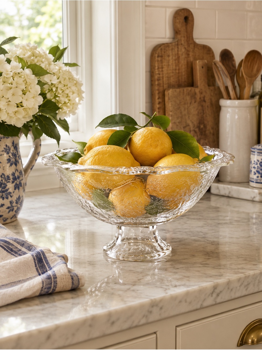 Vintage Macbeth-Evan’s Glass Pedestal Fruit Bowl - Clear